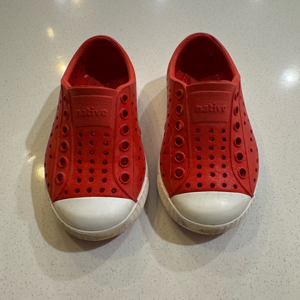Native Kids Red and White Shoes size 5